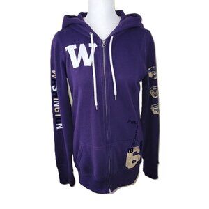 Pink University of Washington Huskey Zip Up Purple & Gold Hoodie Sweatshirt SZ S